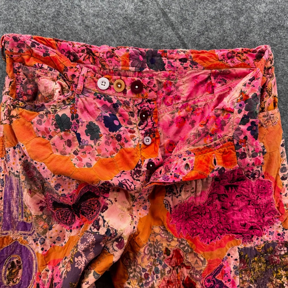 Magnolia Pearl Love Co Quilt Nature Pant Size OS Patchwork Pink Orange Boho - Picture 12 of 16